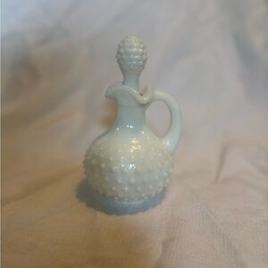 Vintage Avon White Glass Art Decanter